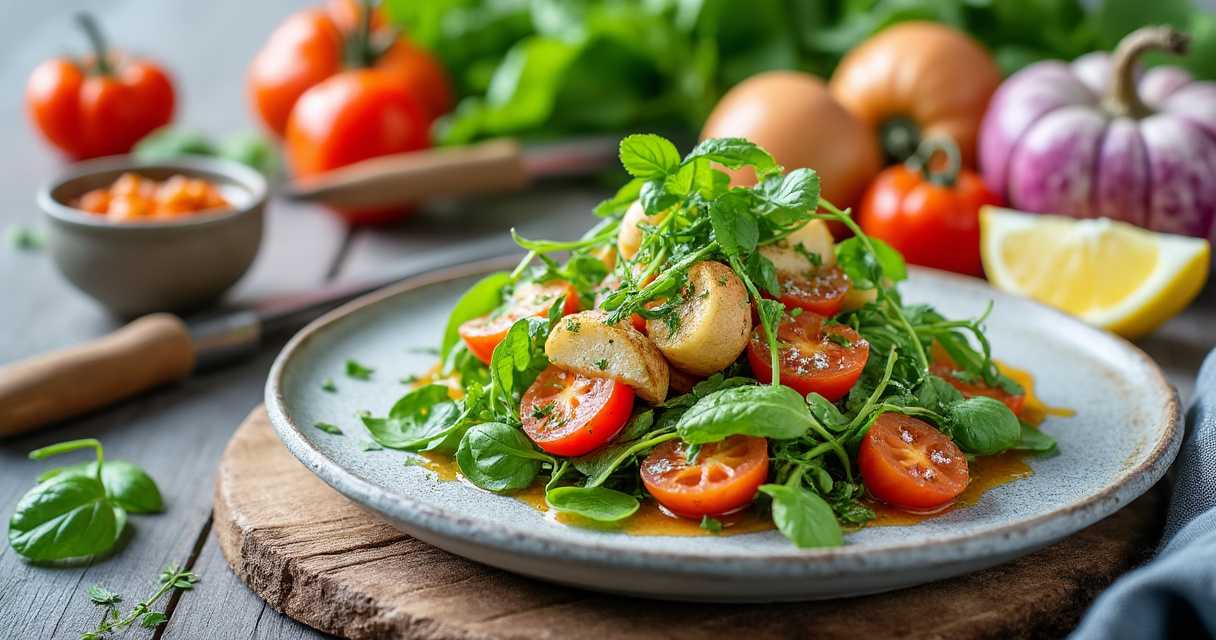 Bunte Gemüseküche mit Linsen und Tofu